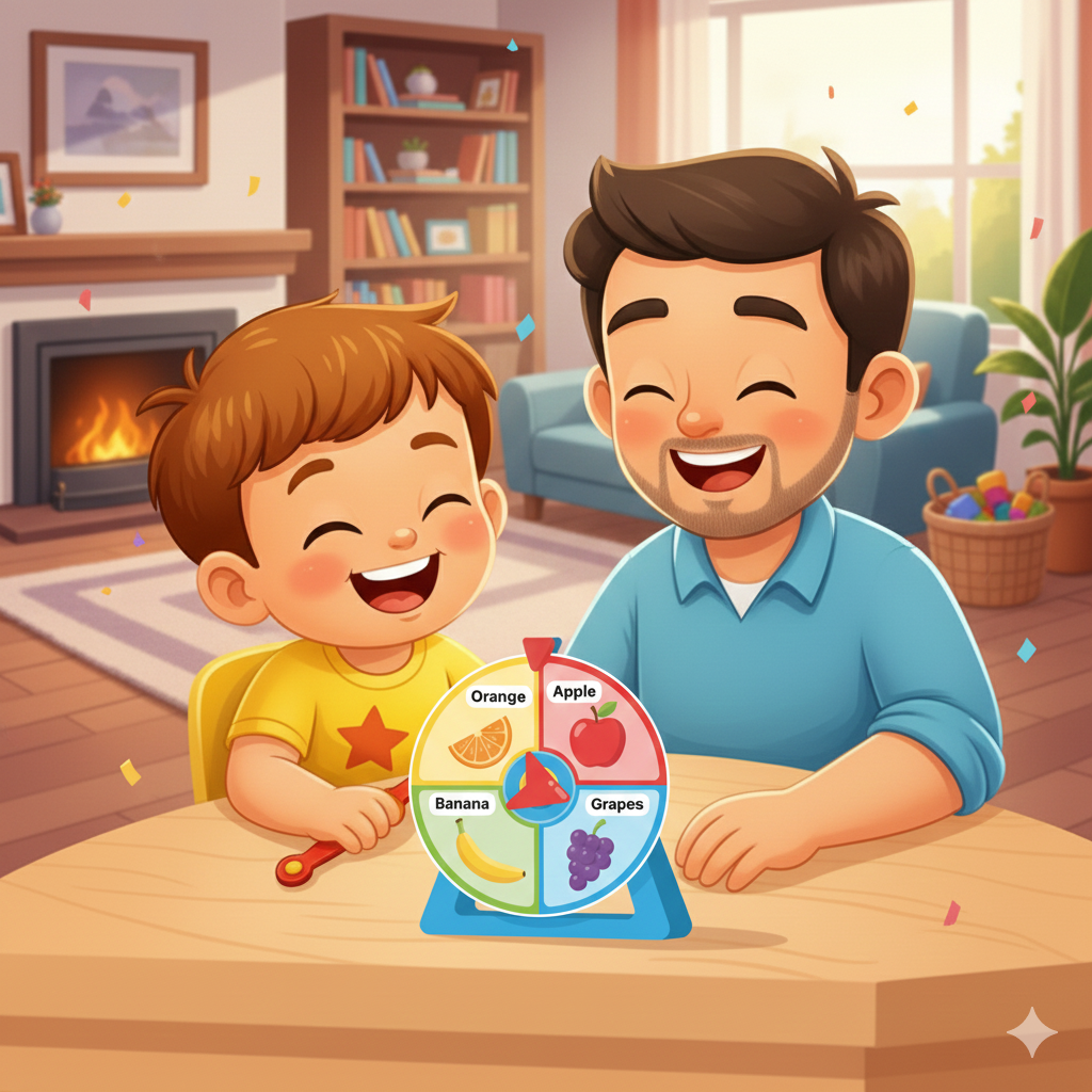 Ask your child to spin the wheel