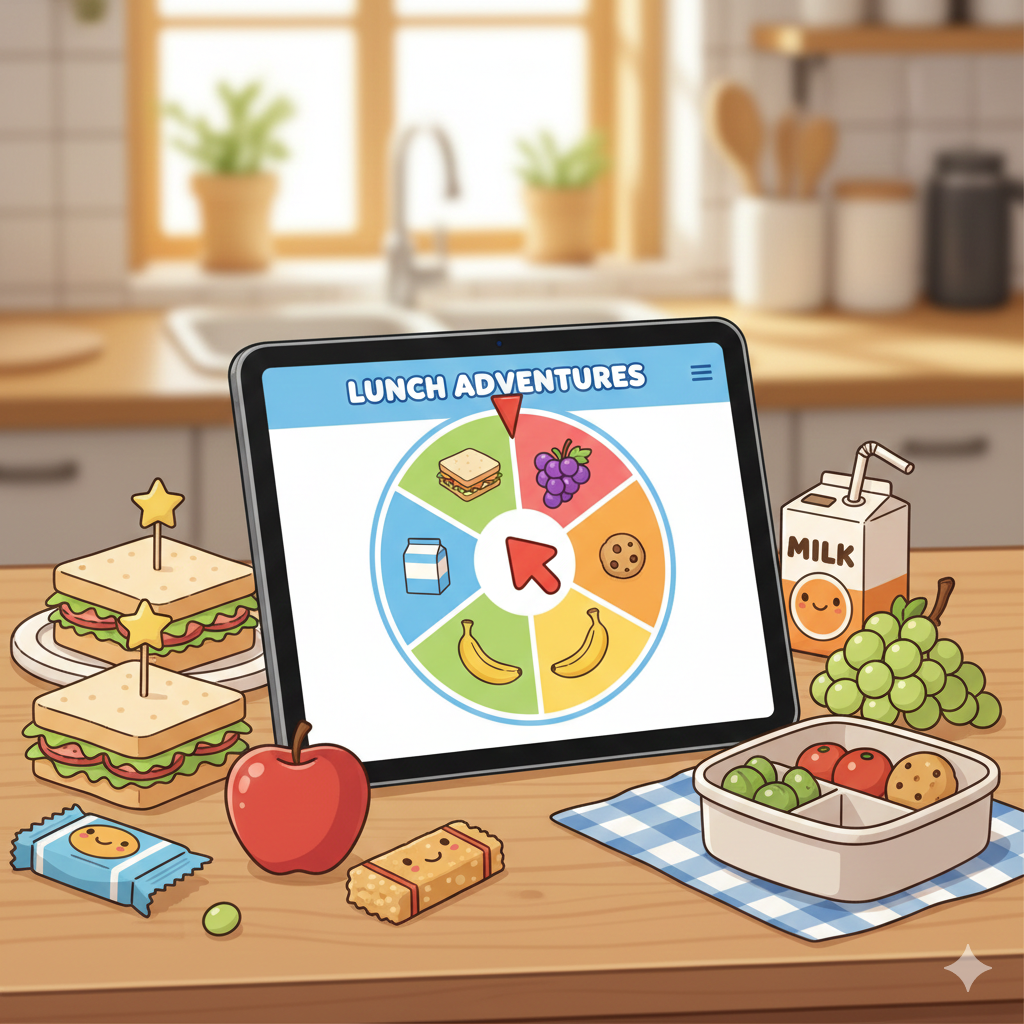 lunch box spinner tool choosing random school lunch ideas for kids