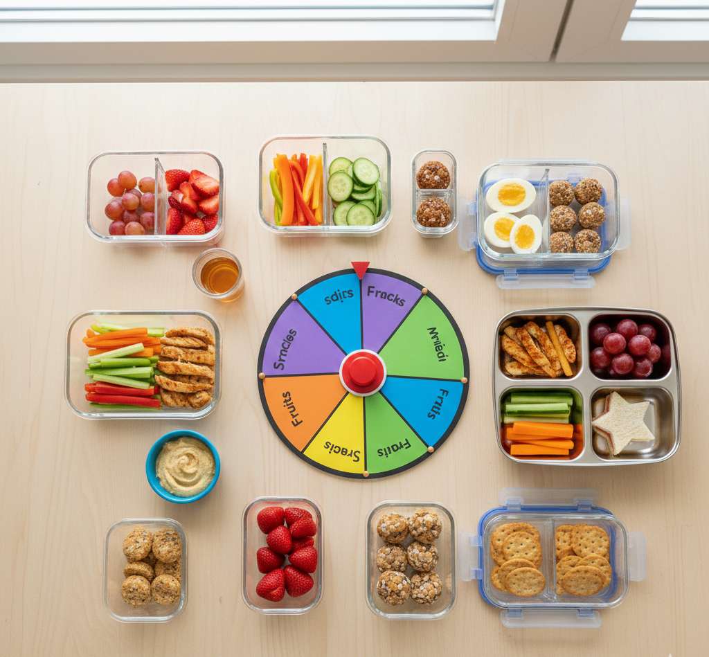 lunch box spinner meal prep setup